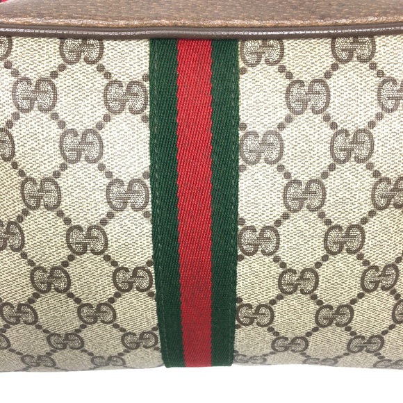 Authentic Gucci brown monogram coated canvas crossbody bag clutch - Picture 5 of 16